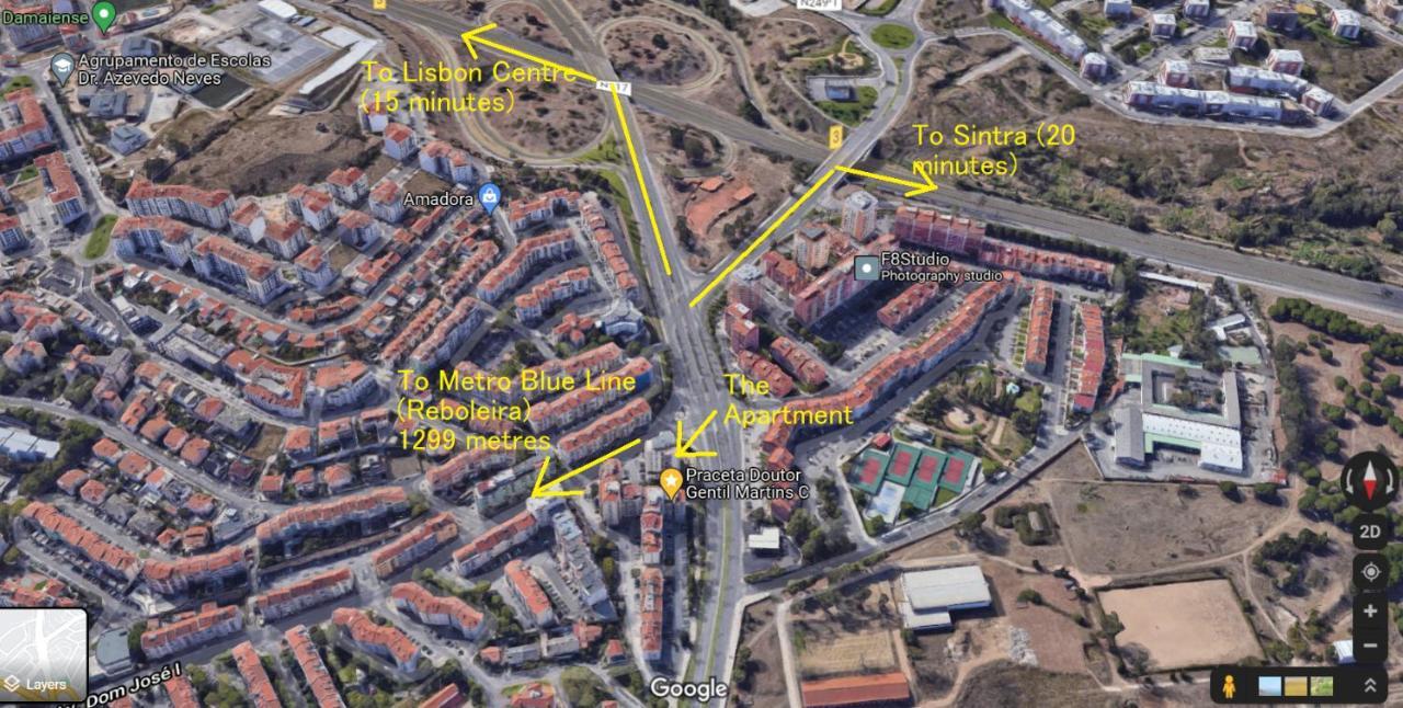 Enjoy Lisbon Cascais Sintra 1200 Metres To Metro Blue Line Sintra Rail Line Free Parking Apartment Amadora Exterior foto