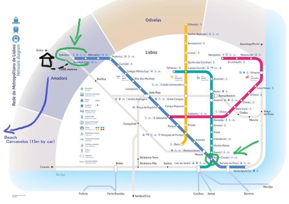 Enjoy Lisbon Cascais Sintra 1200 Metres To Metro Blue Line Sintra Rail Line Free Parking Apartment Amadora Exterior foto